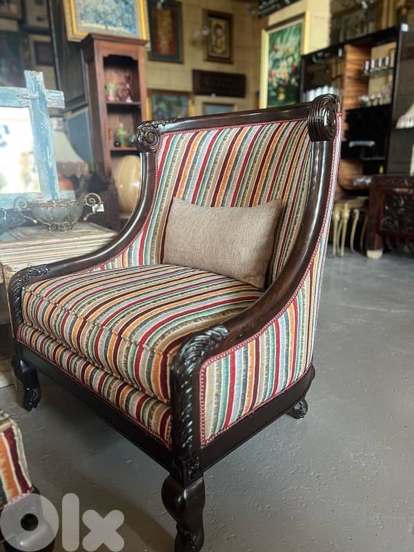 chair burger with pouf solid wood 12