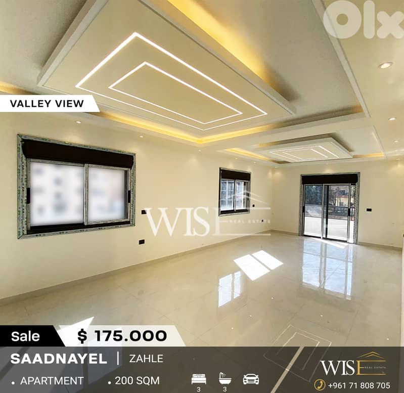 200 SQM Apartment for SALE in Saadnayel-Zahle! 0