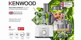 Kenwood FDP65.750Wh Food Processor 1000W 3L Bowl 1.5L محضرة طعام كينود 1