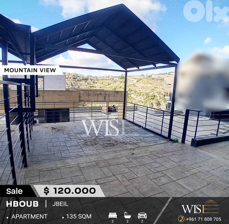 135 SQM Apartment with terrace for SALE in Hboub! 0