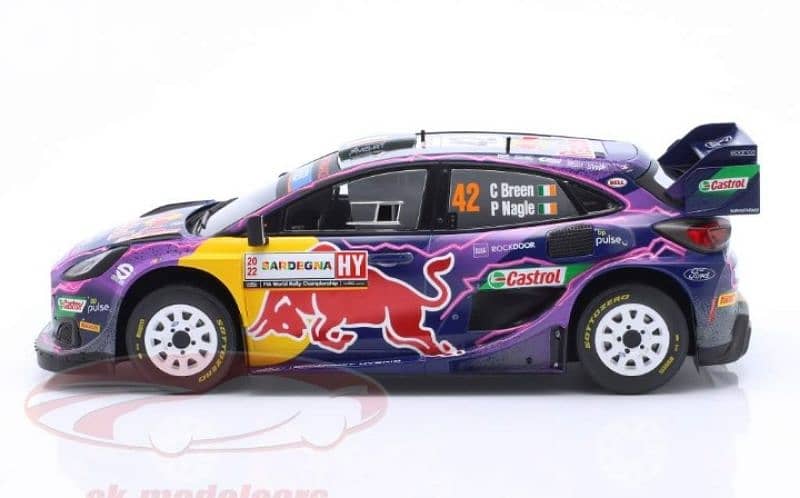 Ford Puma Rally 1 (Rally Sardinia 2022) diecast car model 1;18. 2