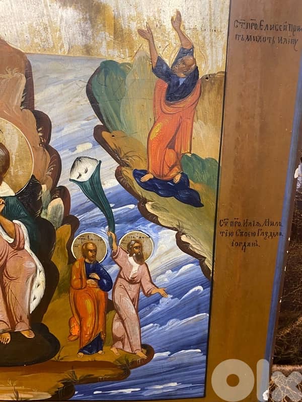 antique rare big Russian icon of the life of St Elijah 19th century 5