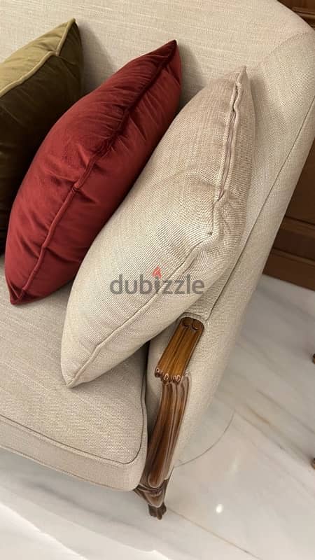 Zan Wood Beige Couch 2