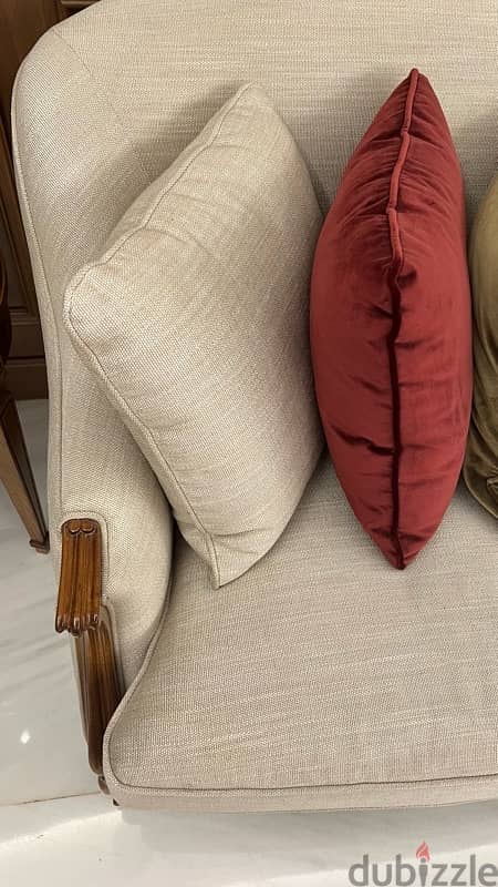 Zan Wood Beige Couch 4