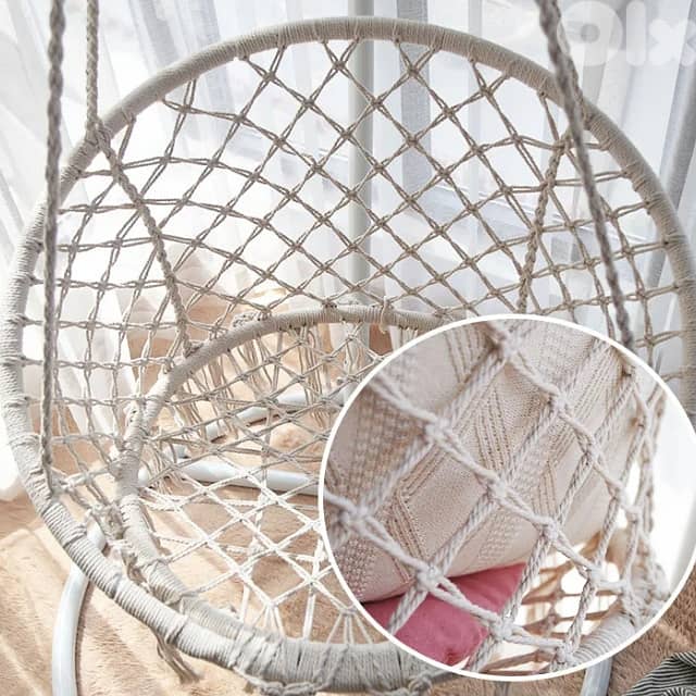 Swing Hammock Chair, Outdoor Hanging Seat, 440lbs Cotton Fabric 1