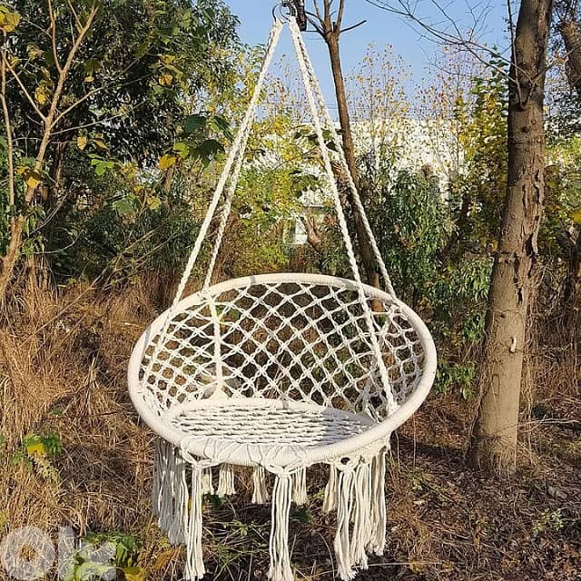 Swing Hammock Chair, Outdoor Hanging Seat, 440lbs Cotton Fabric 5