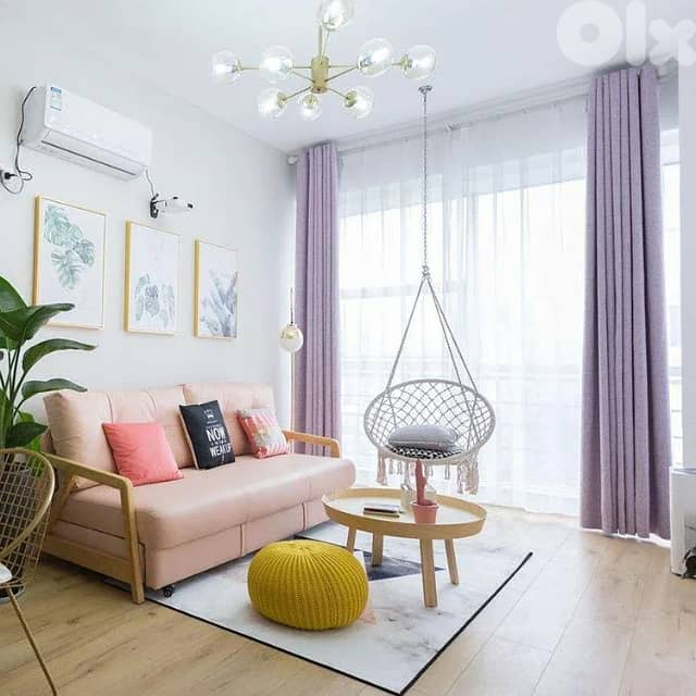 Swing Hammock Chair, Outdoor Hanging Seat, 440lbs Cotton Fabric 9