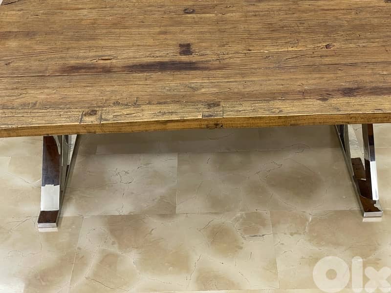 Vanlian  Wooden center table with Chrome legs 3