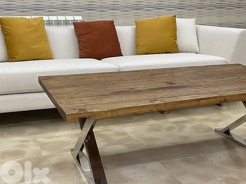 Vanlian  Wooden center table with Chrome legs 5