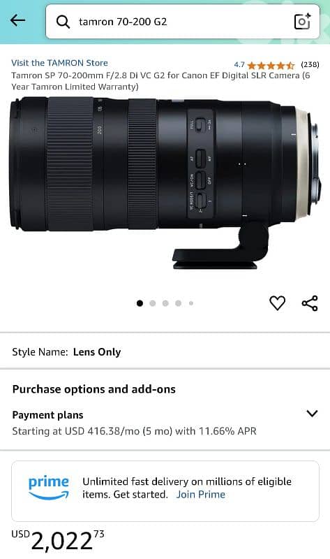 Tamron 70-200 G2 - SP 70-200mm F2.8 Di VC USD G2 for CANON EF 2