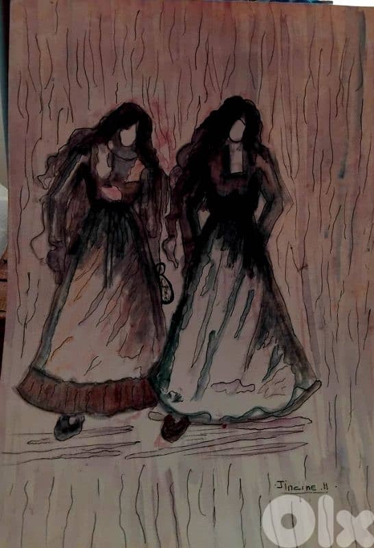 رسم  زيتي على القماش يدويه 0