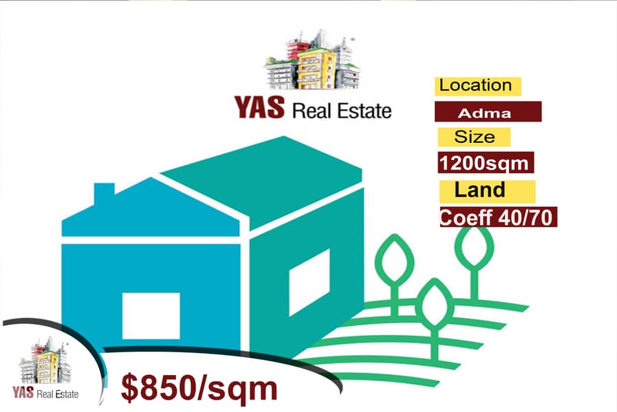 Adma 1200m2 | Residential Land | Coeff 40/70 | Prime Location | AC 0