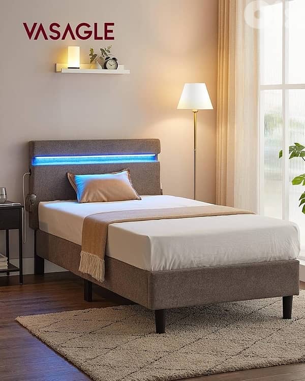 VASAGLE Metal Single Bed, 90 x 190 cm 0
