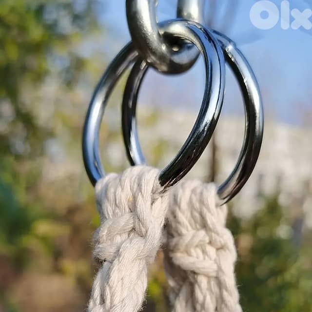 Swing Hammock Chair, Outdoor Hanging Seat, 440lbs Cotton Fabric 4