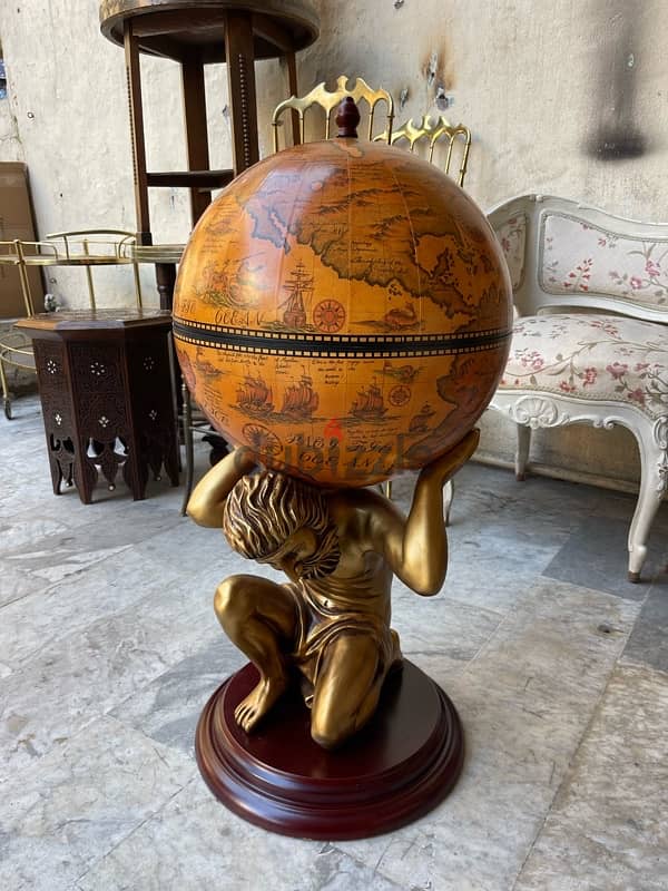 Elegant standing world globe barبار على شكل كرة ارضية خارقة النظافة 2