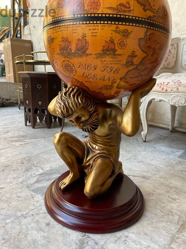 Elegant standing world globe barبار على شكل كرة ارضية خارقة النظافة 4