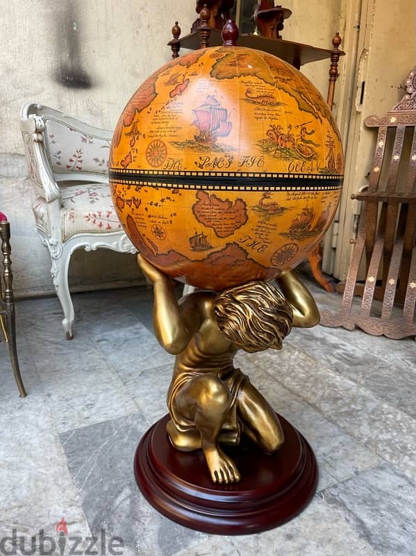 Elegant standing world globe barبار على شكل كرة ارضية خارقة النظافة 6