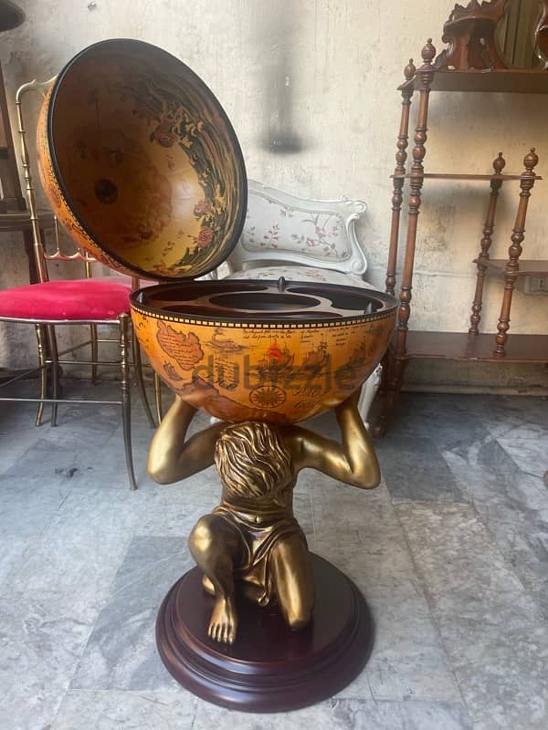 Elegant standing world globe barبار على شكل كرة ارضية خارقة النظافة 7