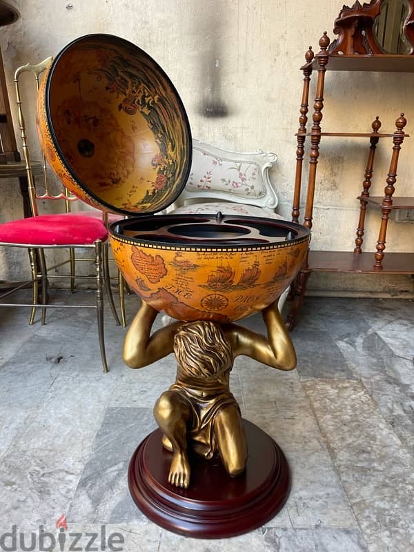 Elegant standing world globe barبار على شكل كرة ارضية خارقة النظافة 8