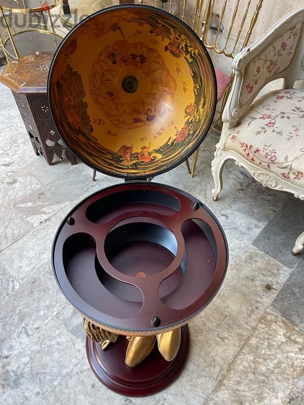 Elegant standing world globe barبار على شكل كرة ارضية خارقة النظافة 9