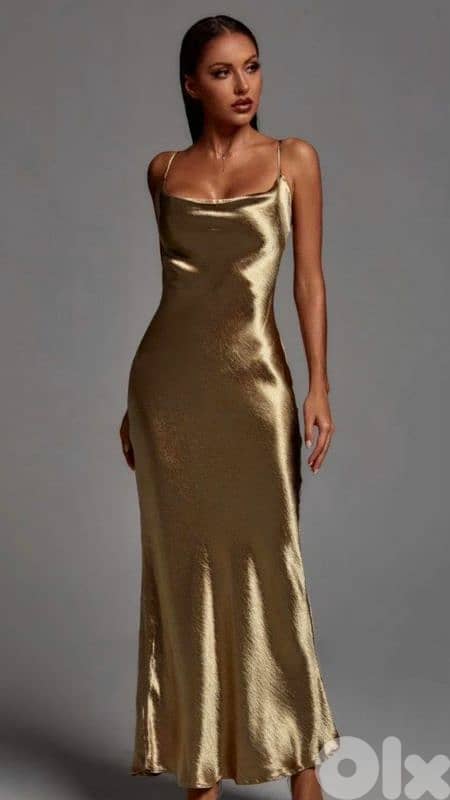 Gold maxi dress 1