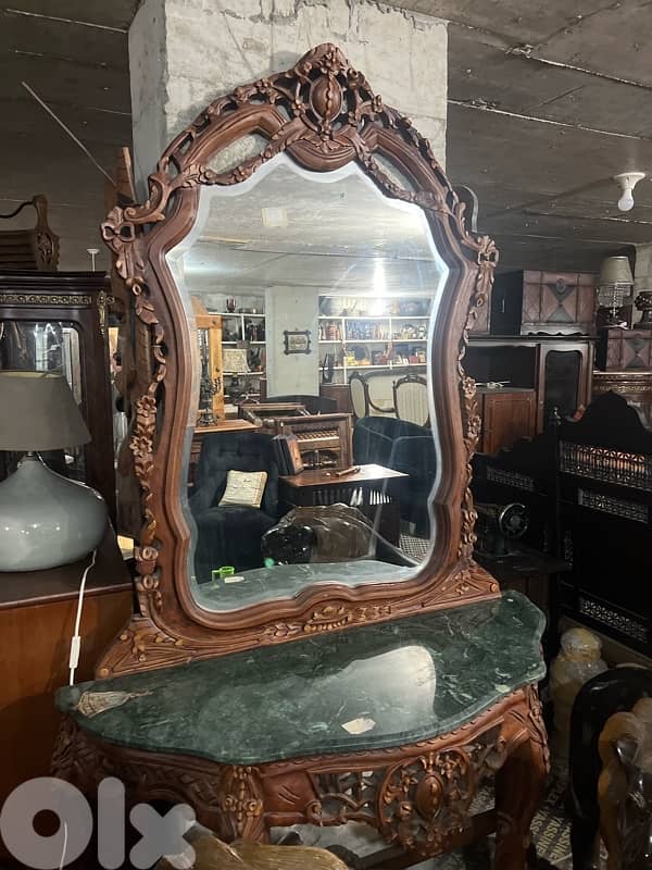 dersoir wmirror solid wood wainscot with marble 0