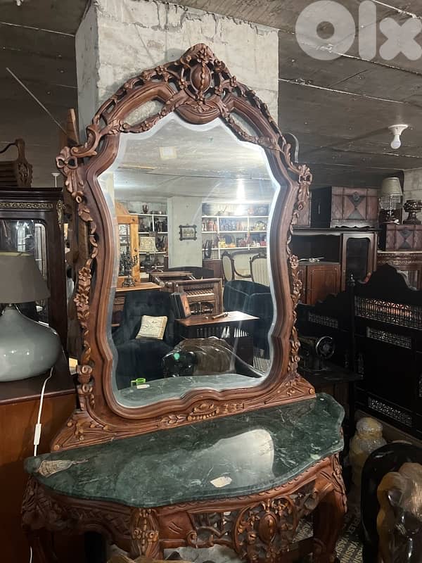 dersoir wmirror solid wood wainscot with marble 1