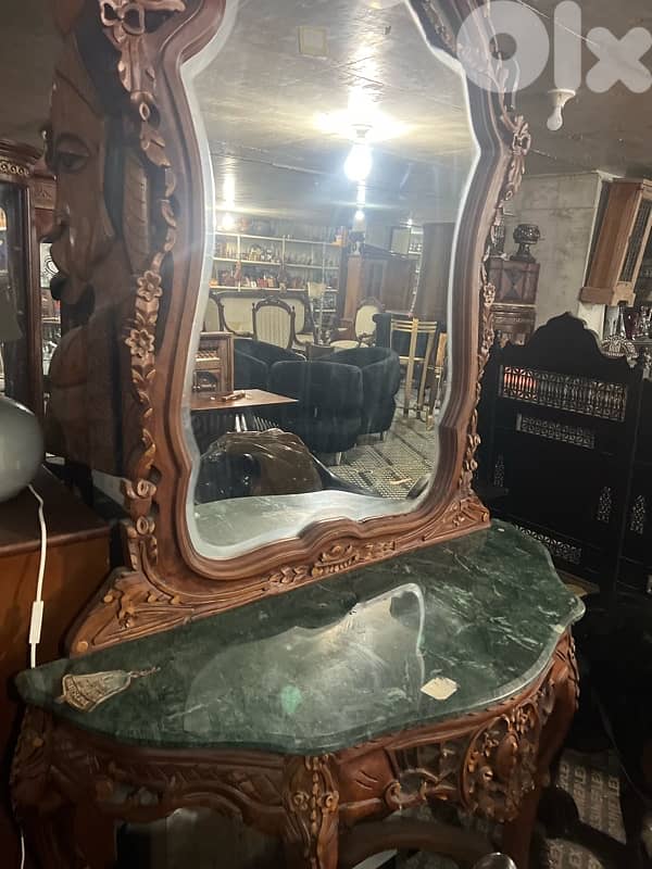 dersoir wmirror solid wood wainscot with marble 3