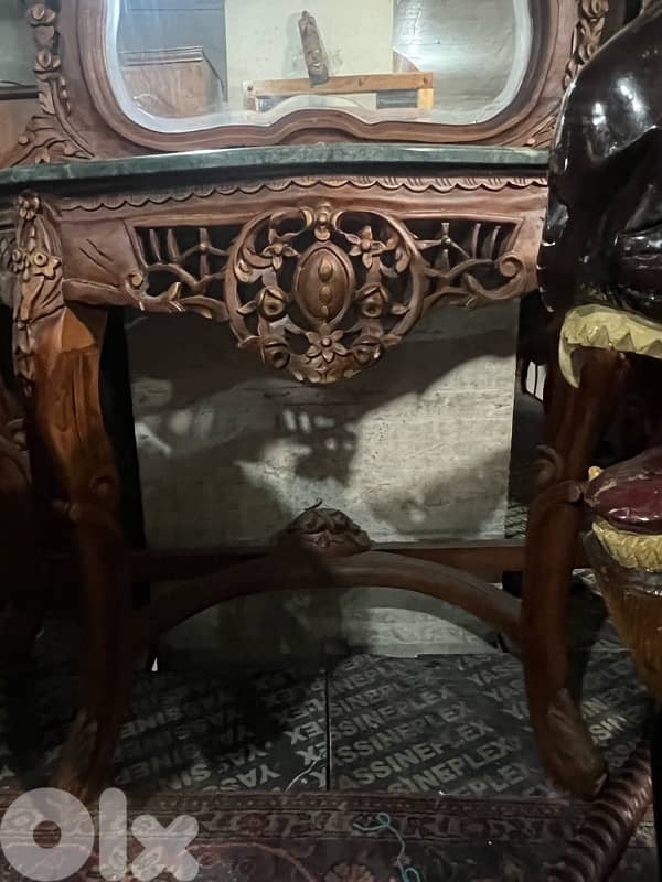 dersoir wmirror solid wood wainscot with marble 6