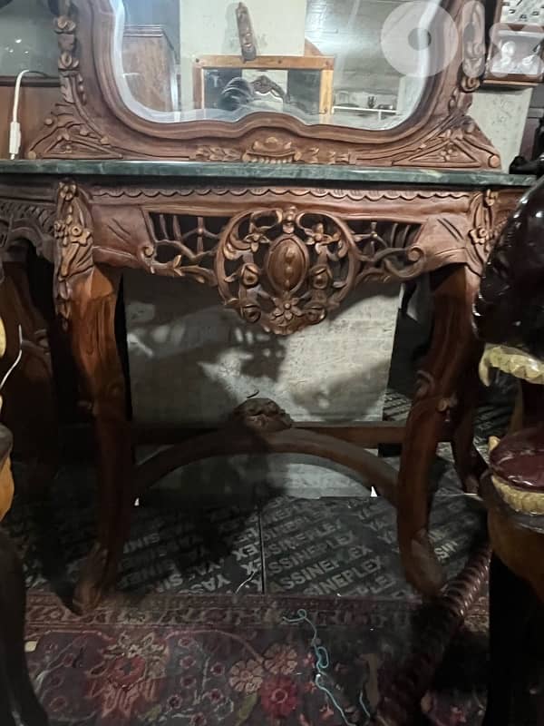 dersoir wmirror solid wood wainscot with marble 7