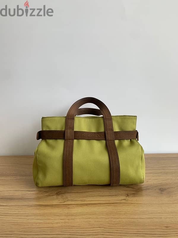 Vintage Charriol pistachio and brown nubuck leather small handbag 3