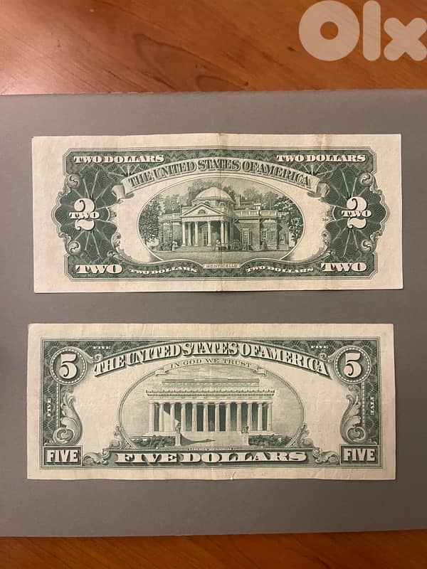 US 2$ 1953 and 5$ 1963 series bank note 1
