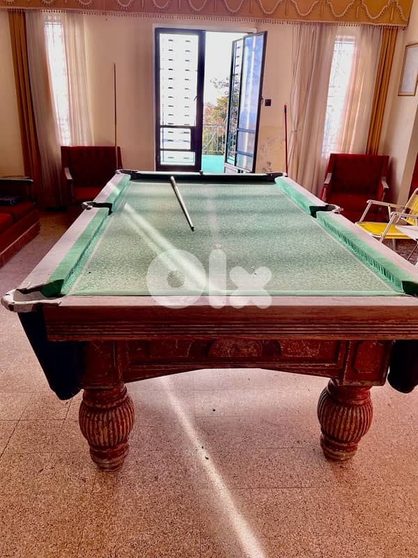 OLD ANTIQUE HEAVY RARE  billiard english pool table 2