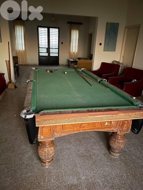 OLD ANTIQUE HEAVY RARE  billiard english pool table 4