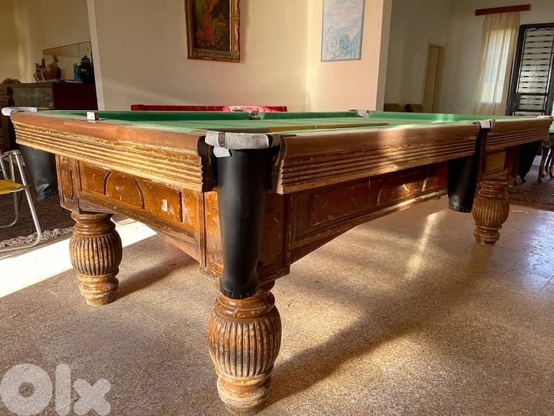 OLD ANTIQUE HEAVY RARE  billiard english pool table 5