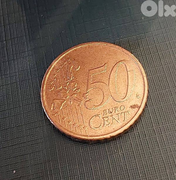 Greece 50 Euro cents (1st map) 2002 indented edge 0