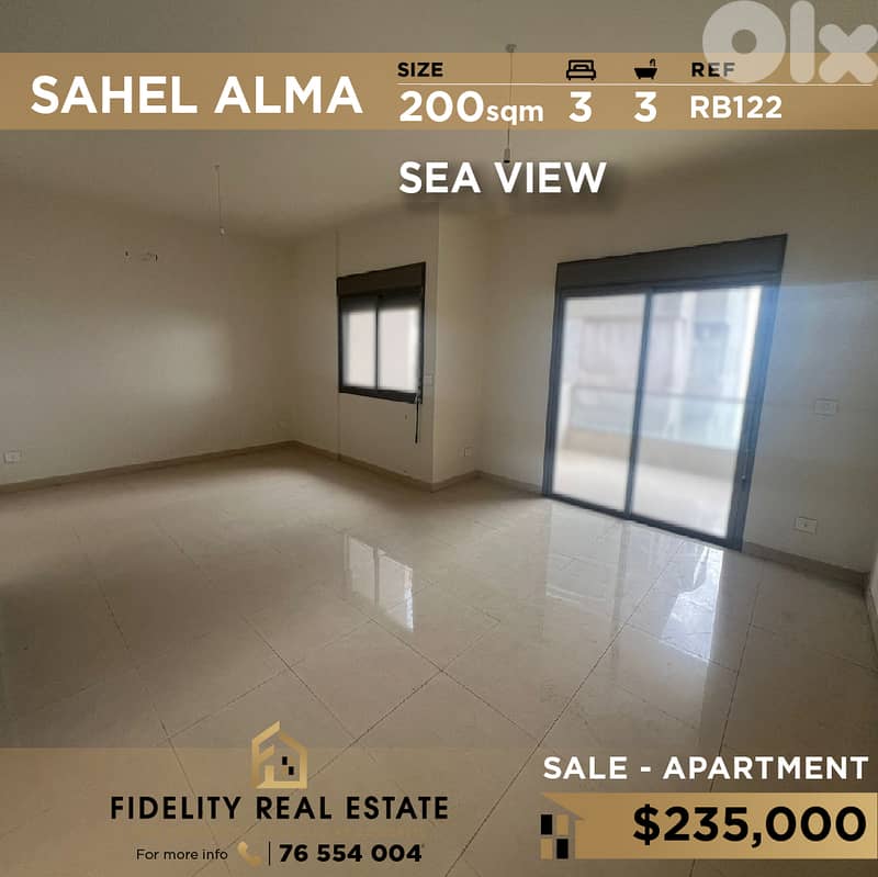 Apartment for sale in Sahel Alma RB122 شقة للبيع بساحل علما 0