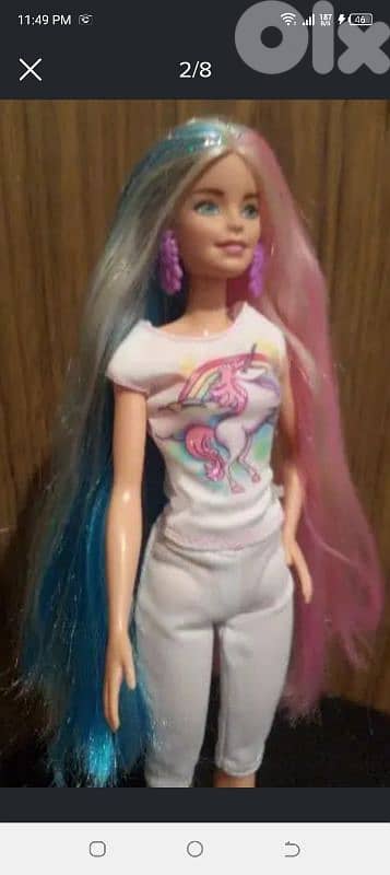 Barbie FANTASY HAIR UNICORN/MERMAID LOOKS+Own complete wear Great doll 1