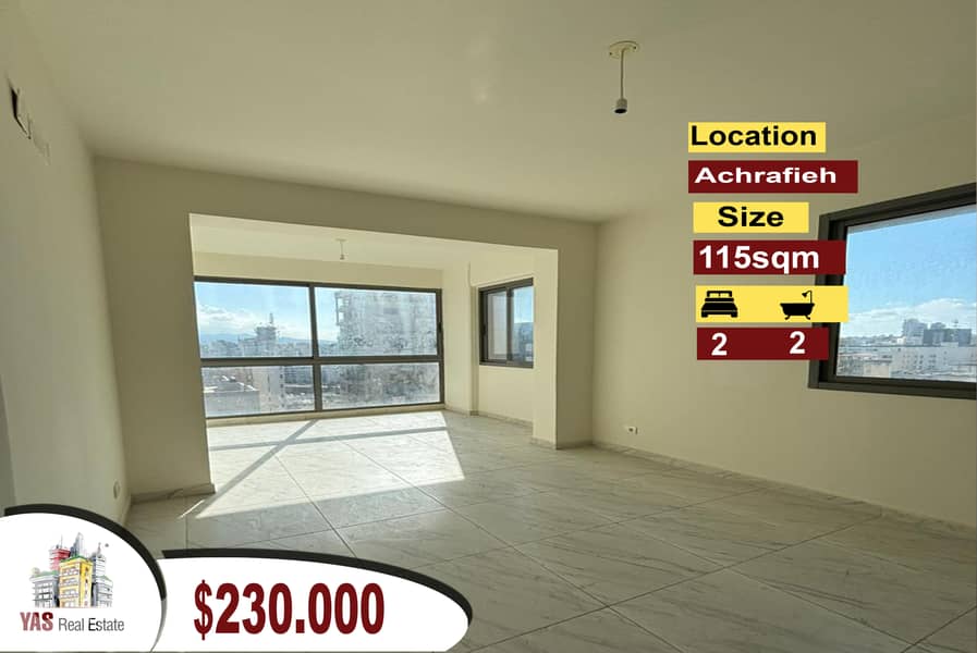 Achrafieh 115m2 | Brand New | Panoramic View | PA | 0