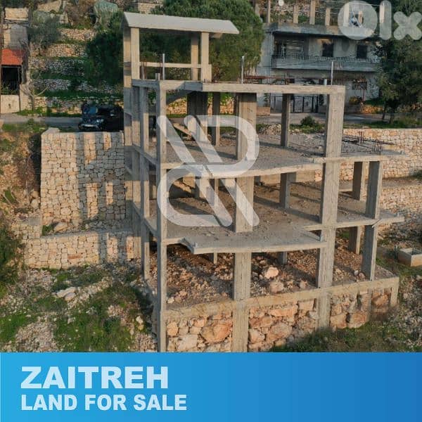 Land for sale at Zaitreh - أرض وبناية قيد الإنشاء في زعيتره 1