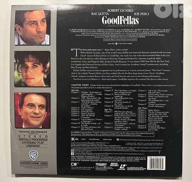 GoodFellas Academy Award Winning Oscar - Laser Disc not God Father 1