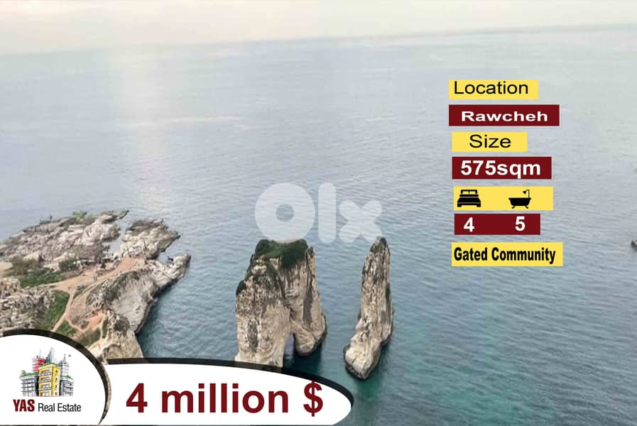 Rawcheh 575m2 | Gated Community | Ultra Prime Location | PA 0