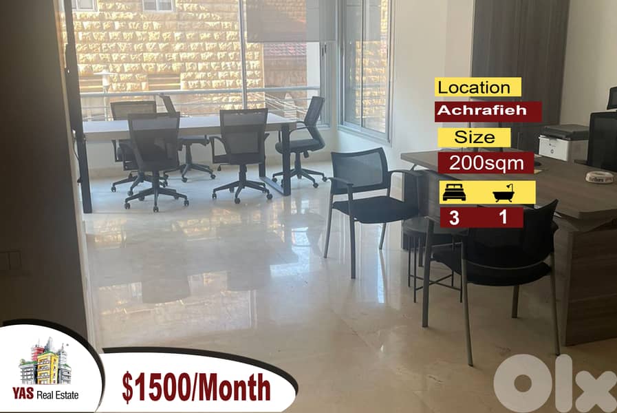 Achrafieh 200m2 | Well Maintained | Rent | Semi Furnished | MO | 0