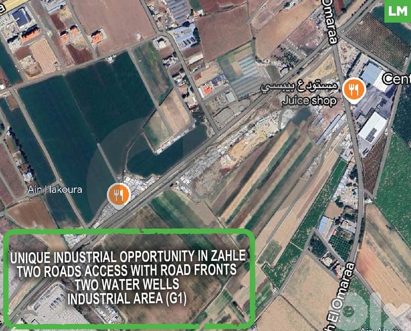 industrial land (G1) - two roads access, zahle/ زحلة  REF#LM117684 0