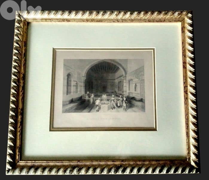 Original 19th. century Bartlett Lithograph (Turkish Diwan, Damascus) 0