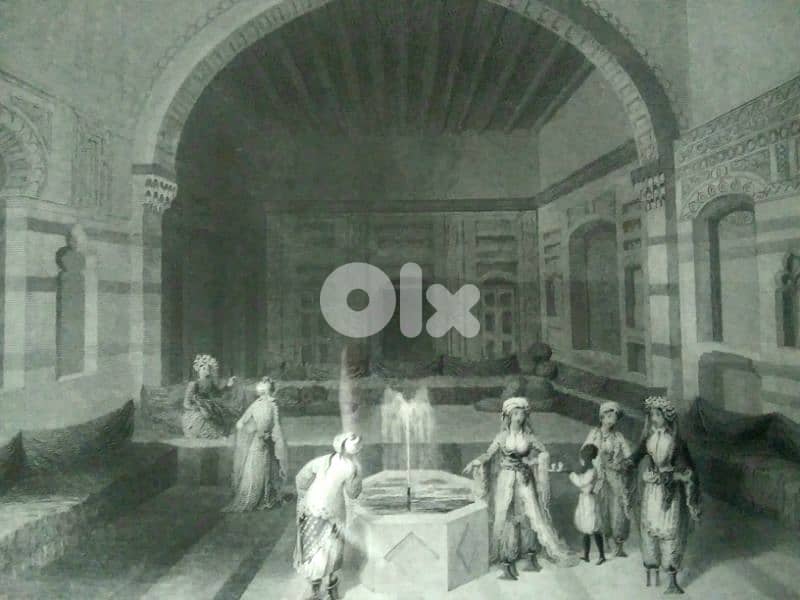 Original 19th. century Bartlett Lithograph (Turkish Diwan, Damascus) 1