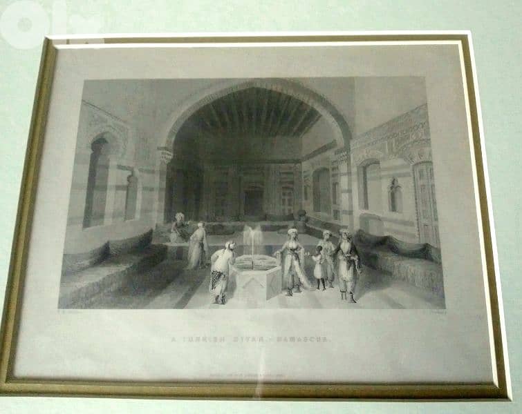 Original 19th. century Bartlett Lithograph (Turkish Diwan, Damascus) 2