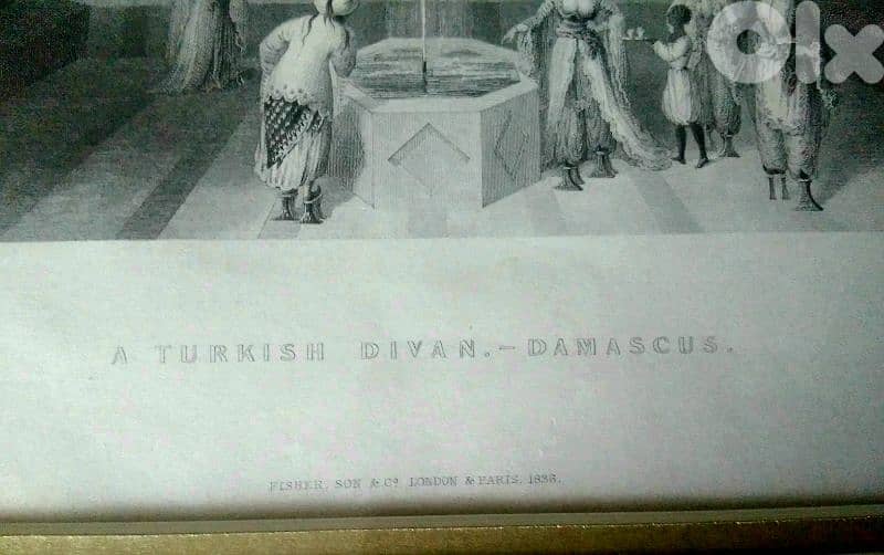 Original 19th. century Bartlett Lithograph (Turkish Diwan, Damascus) 3