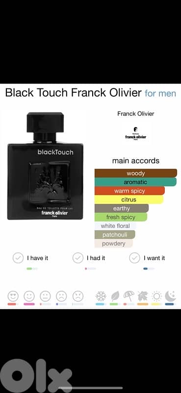 Frank Olivier Black Touch Perfume Eau de Toilette 100ml Made in France 1