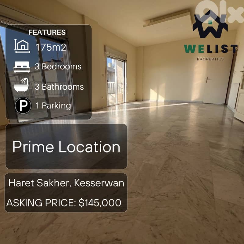 175sqm Apartment for sale in Haret Sakher  Reference: MA25FSHS175145 0